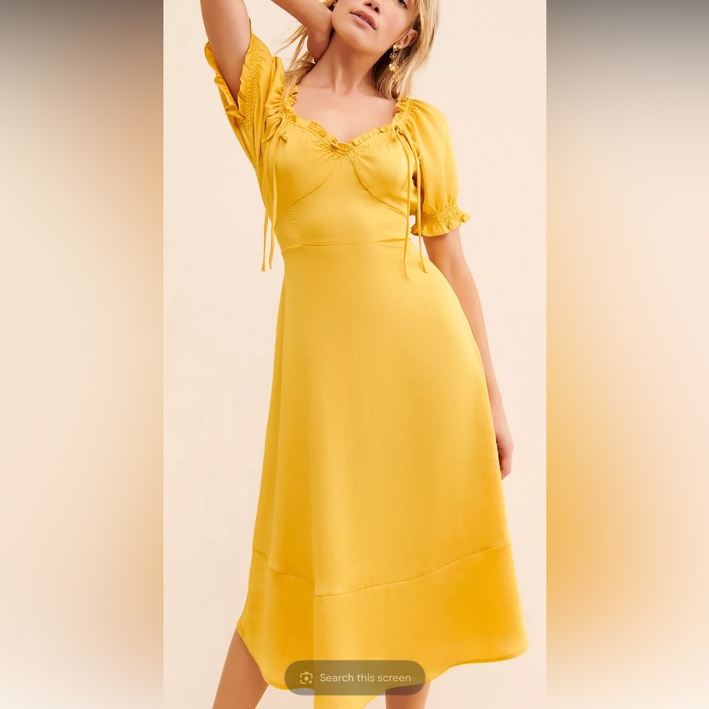 Anthropologie Farrrow Yellow Dress